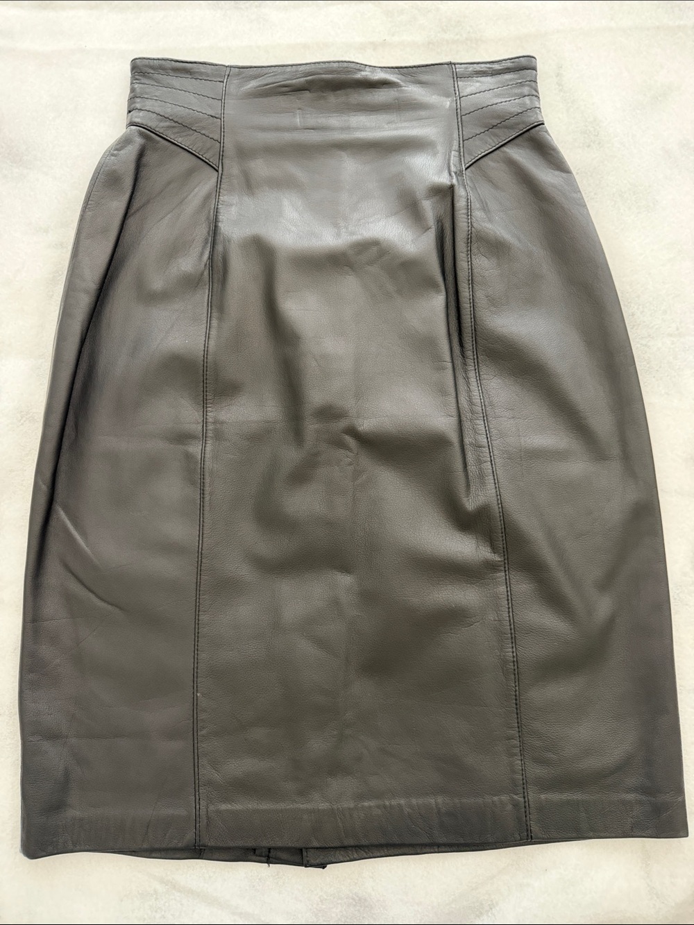 Toffs Black Leather Pencil Skirt